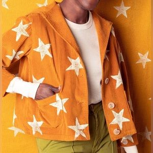 Big Bud Press Corduroy Star Print Sailor Collar Jacket